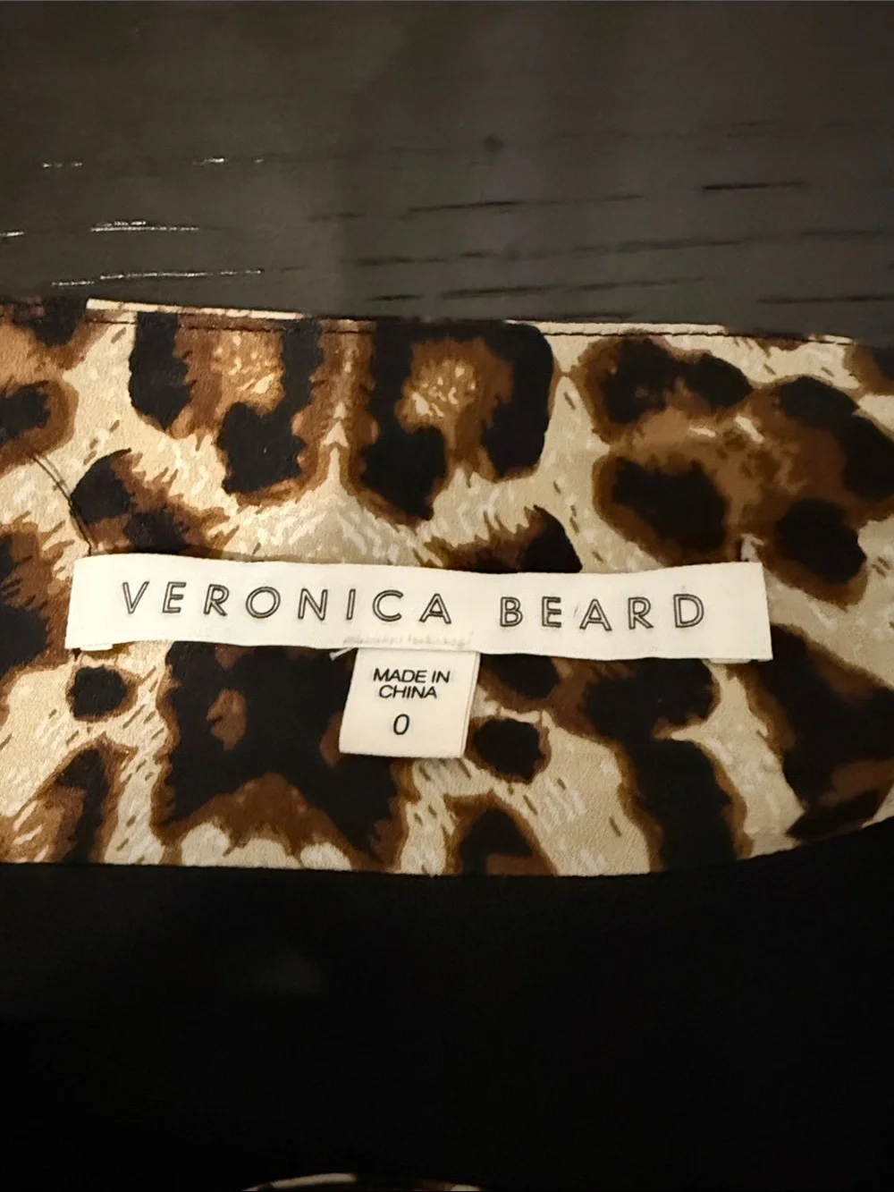 Veronica Beard Leopard Print Midi Silk Skirt with side slit and ruching, sz 0.